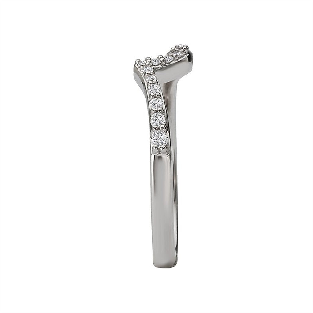 Fitted Style Diamond Wedding Band 14 Karat Gold White size 6