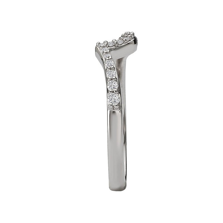Fitted Style Diamond Wedding Band 14 Karat Gold White size 6