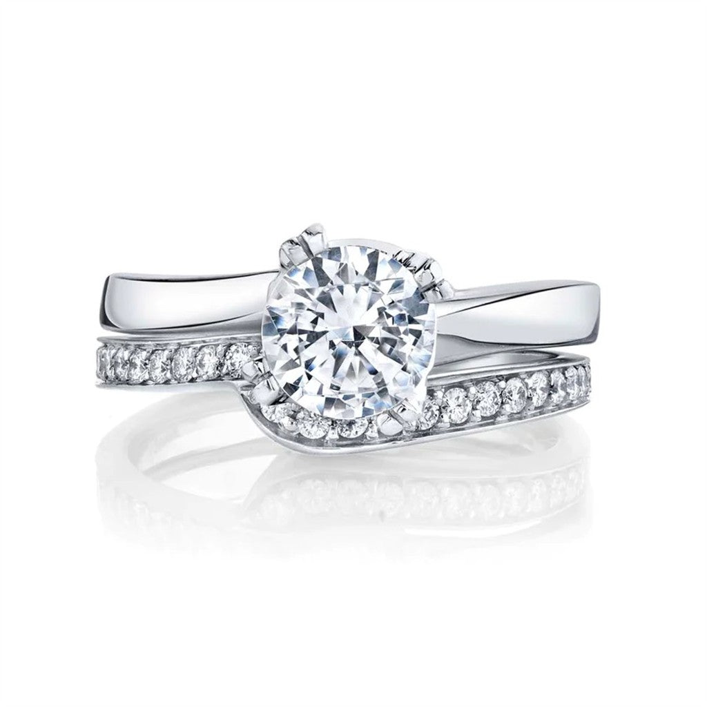 Solitare Style Diamond Engagement Ring 14 Karat Gold White 
(Center Stone Not Included)