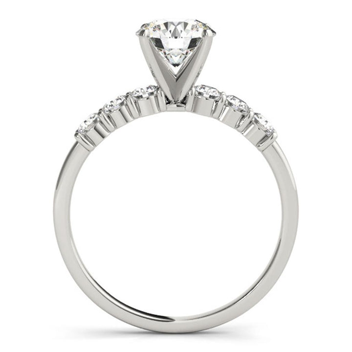 Contemporary Style Diamond Engagement Ring 14 Karat Gold White 
(Center Stone Not Included)