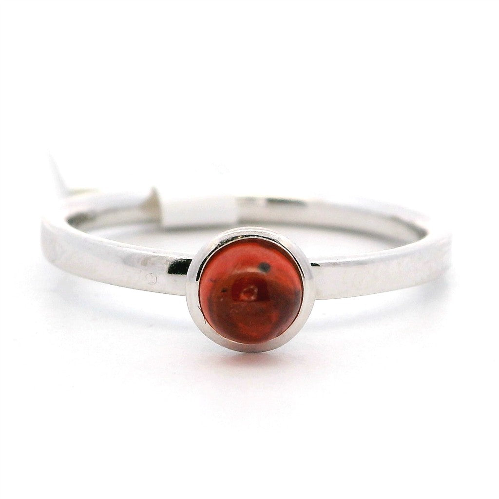 Solitare Style Colored Stone Ring 14 Karat Silver with Sapphire size 7