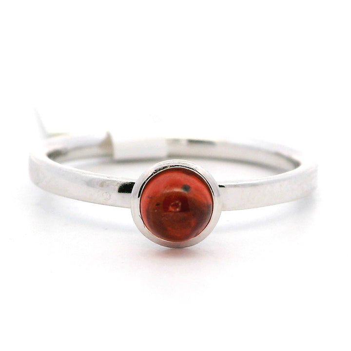 Solitare Style Colored Stone Ring 14 Karat Silver with Sapphire size 7
