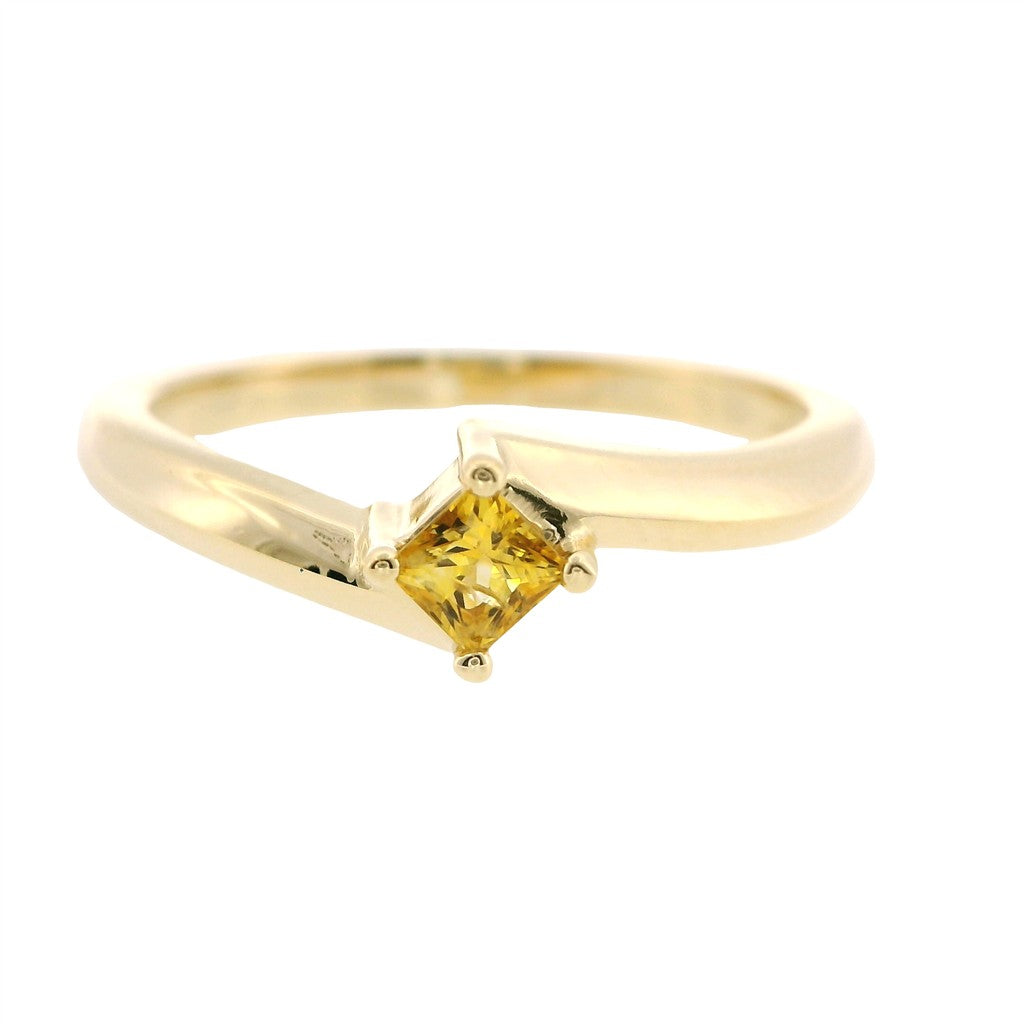 Bypass Engagement Ring Yellow 14 Karat Gold