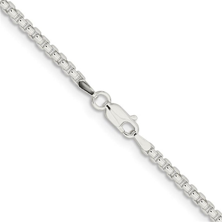 White Sterling Silver 2.6 MM Box Chain 24" Long