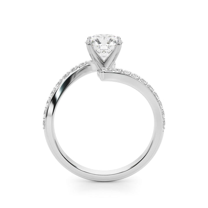 Contemporary Style Diamond Engagement Ring 14 Karat Gold White 
(Center Stone Not Included)