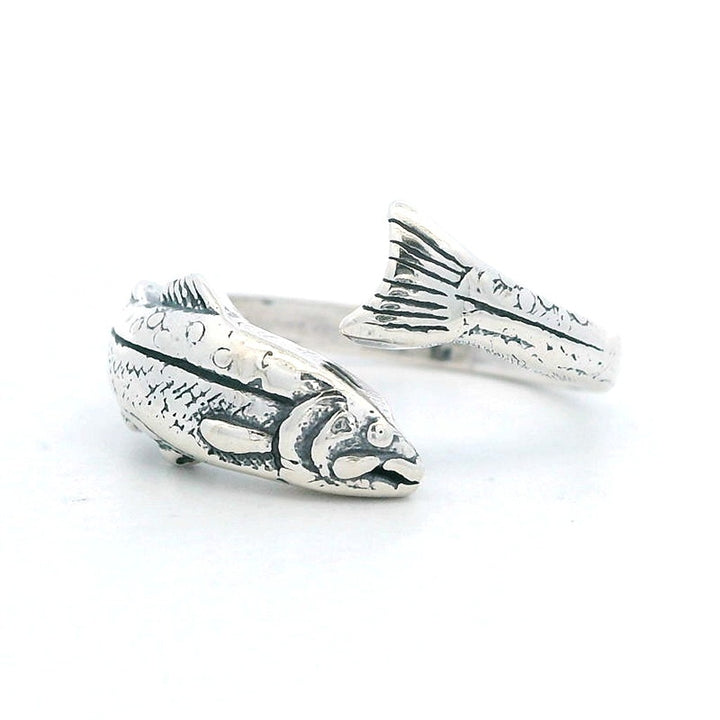 Sea Life Theme Ring 2 mm wide Sterling Silver & Alaskan Gold Nugget Size 7