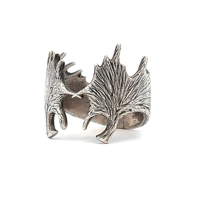 Moose Antler Theme Ring Silver Sterling Silver White Size 10