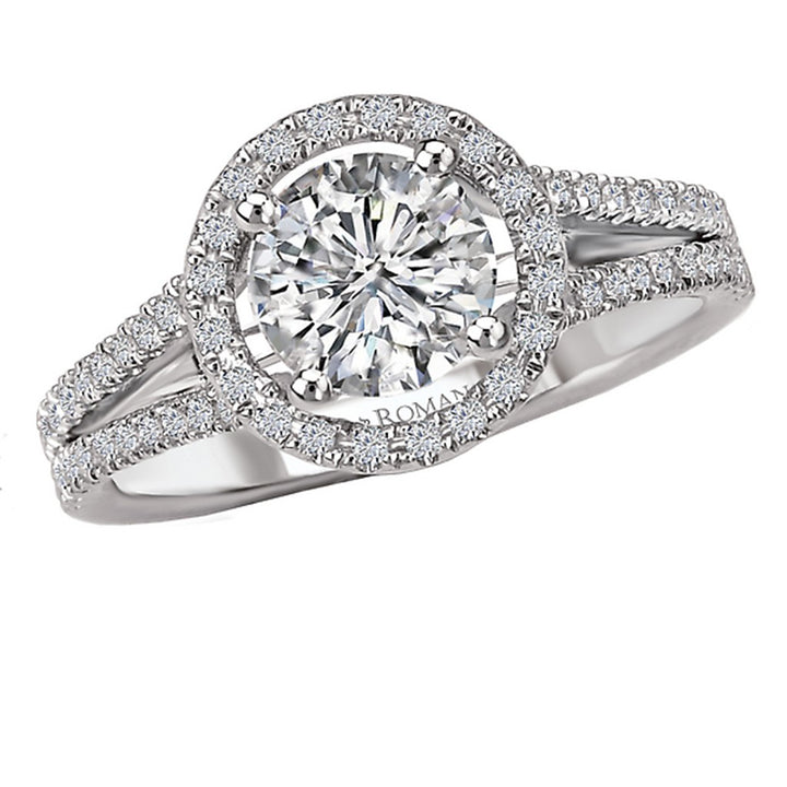 Halo Style Diamond Engagement Ring 14 Karat Gold White 
(Center Stone Not Included)