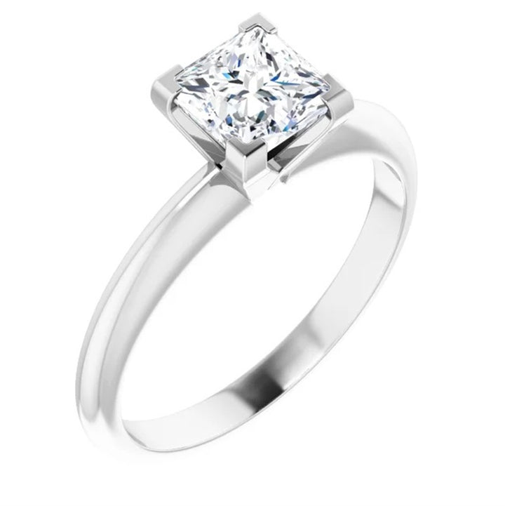 Contemporary Style Diamond Engagement RingBase Metal White