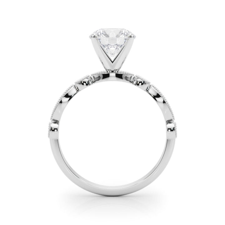 Contemporary Style Diamond Engagement Ring 14 Karat Gold White 
(Center Stone Not Included)