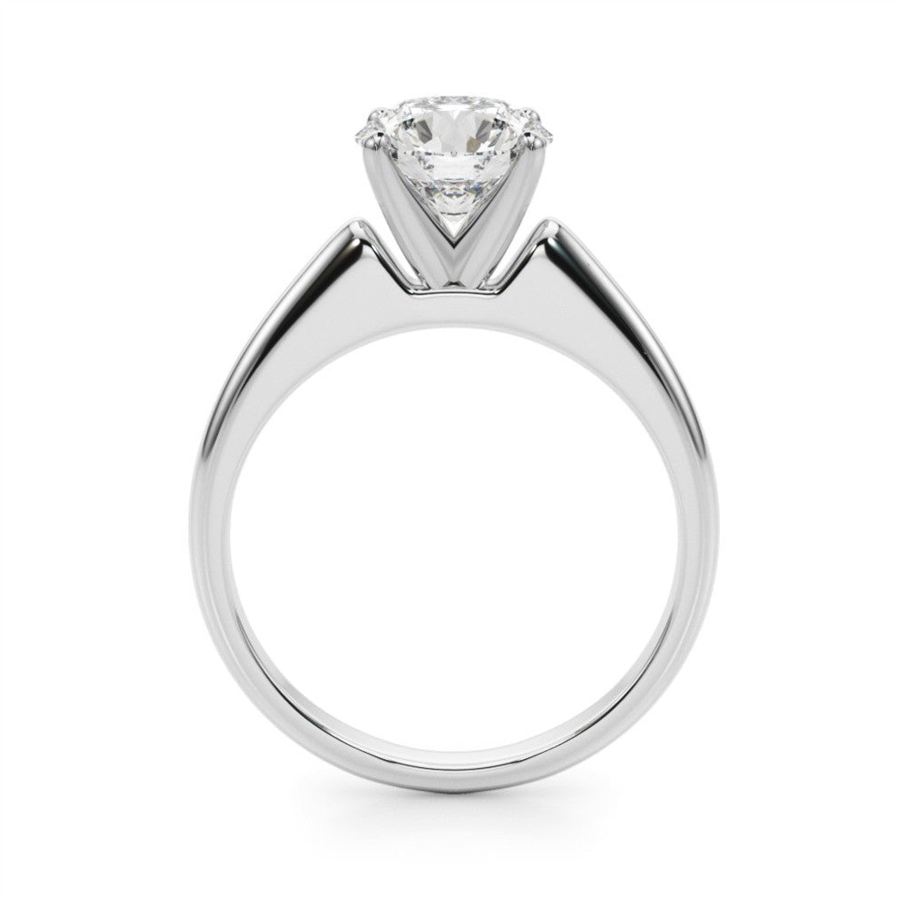 Solitare Style Engagement Ring White 14 Karat Gold Size 7