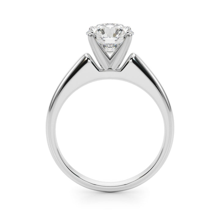 Solitare Style Engagement Ring White 14 Karat Gold Size 7