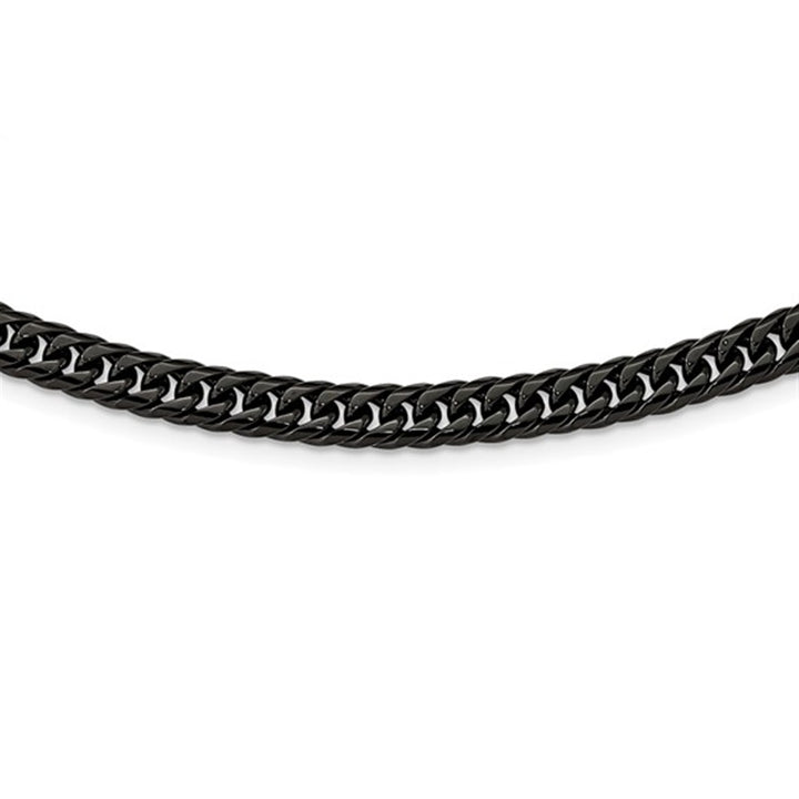 Black Stainless Steel 7 MM Cable Chain 24" Long