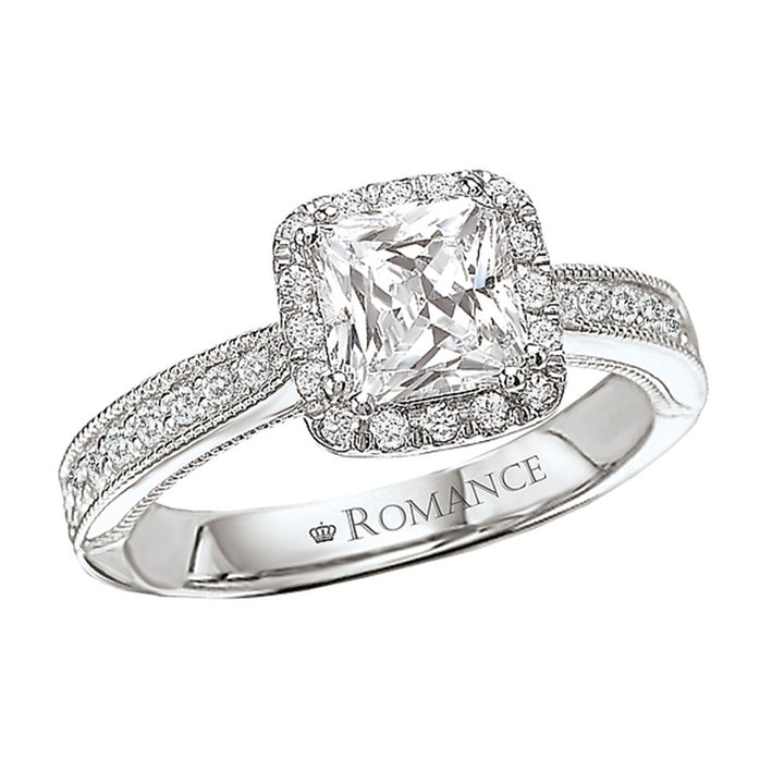 Halo Style Diamond Engagement Ring 14 Karat Gold White 
(Center Stone Not Included)