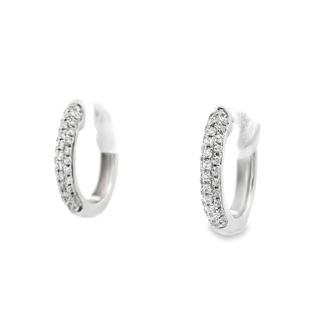 Diamonds Hoop Earrings 14 Karat White 0.23 Carat Total Weight