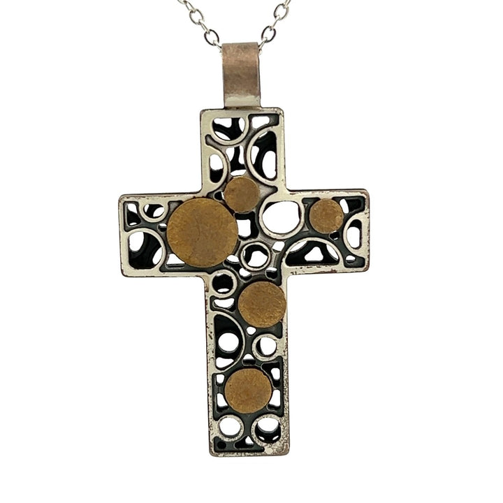 Cross Style Ornate Pendant/ Charm Sterling Silver