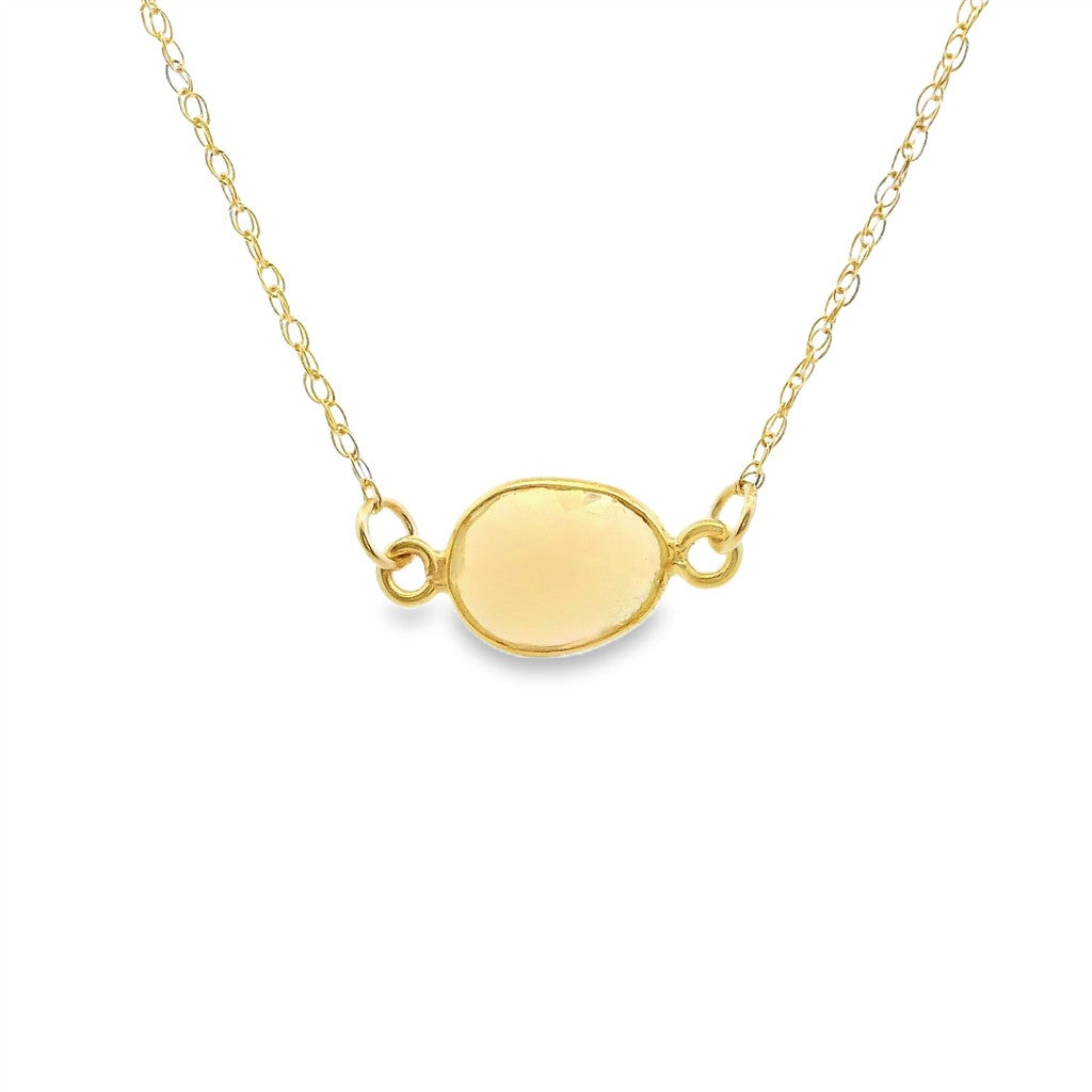 In Line Pendants 18 Karat Yellow with Fantasy Cut Opal