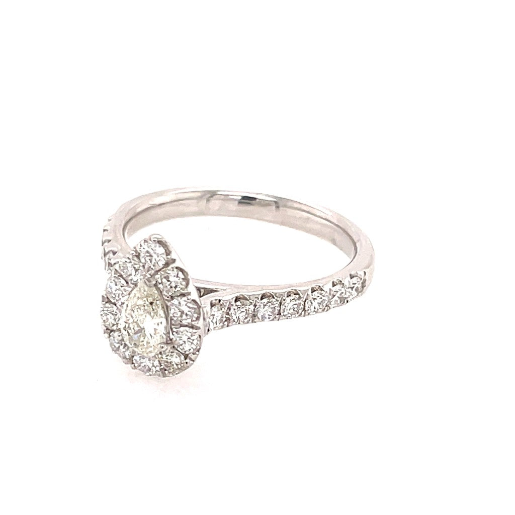 Halo Style Diamond Engagement Ring14 Karat Gold White