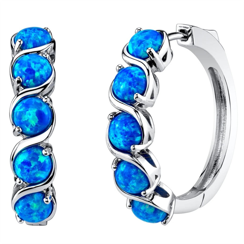 Sterling Silver Post Earrings With Colored Stone