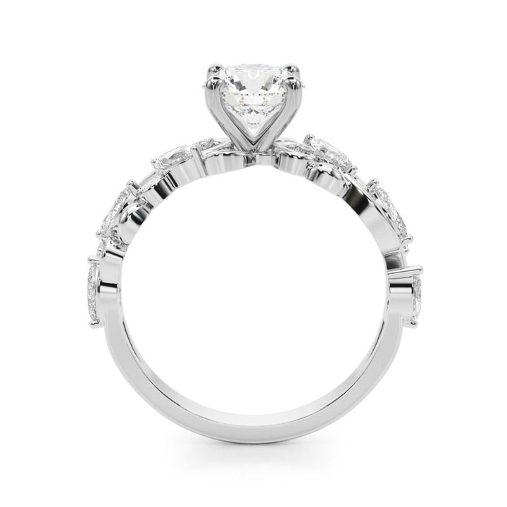 Contemporary Style Diamond Engagement Ring 14 Karat Gold White 
(Center Stone Not Included)