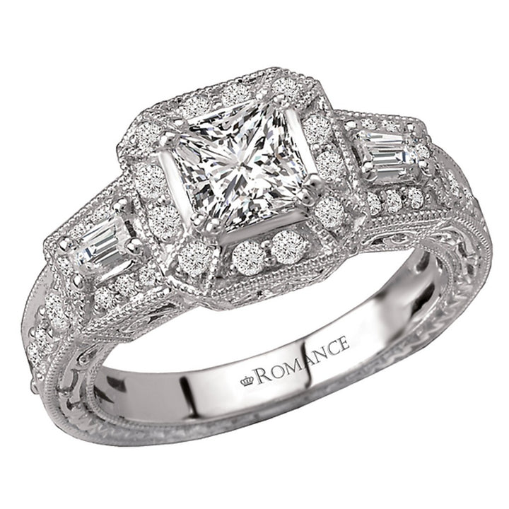 Halo Style Diamond Engagement Ring 14 Karat Gold White 
(Center Stone Not Included)