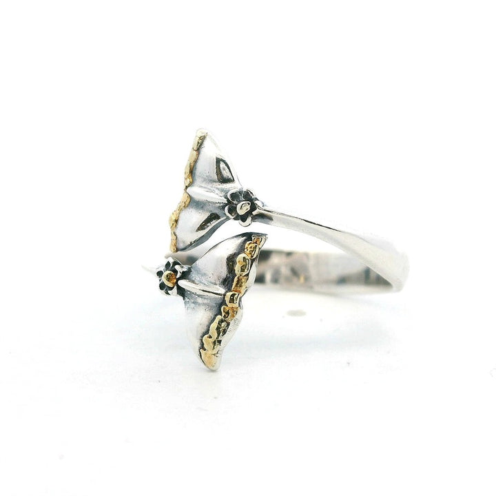 Alaskana Gold Nugget Ring Sterling Silver Size 0