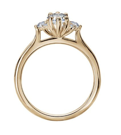 1.00CT Marquis Diamond with Cluster Accents 14KT Gold Ring (Center Stone Not Included)