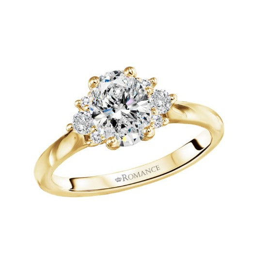 1.00CT Marquis Diamond with Cluster Accents 14KT Gold Ring (Center Stone Not Included)