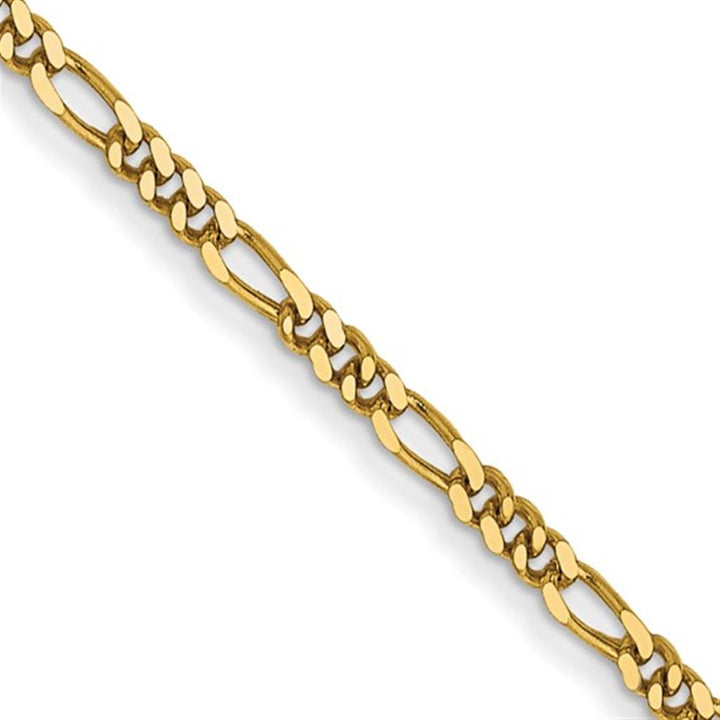 Figaro Link Chain 14 KT Yellow 1.25 MM Wide 16' In Length