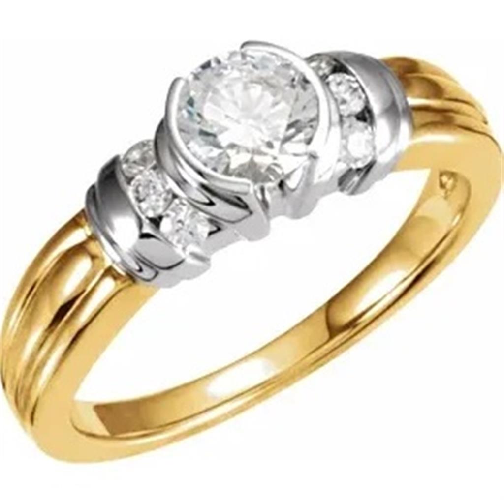 Contemporary Style Diamond Engagement RingBase Metal Yellow