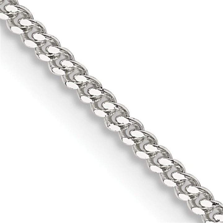 White Sterling Silver 1.5 MM Curb Chain 20" Long