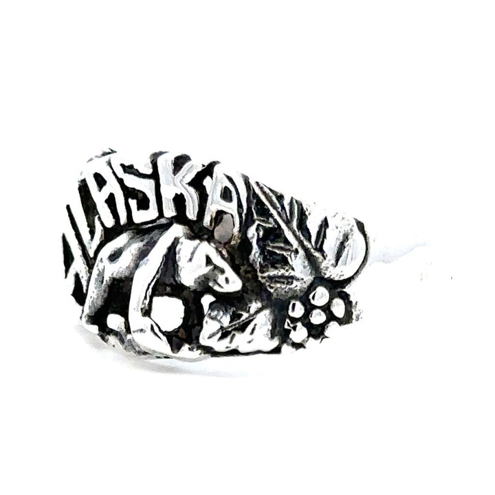Alaska Signet Ring Silver .925 White Size 10