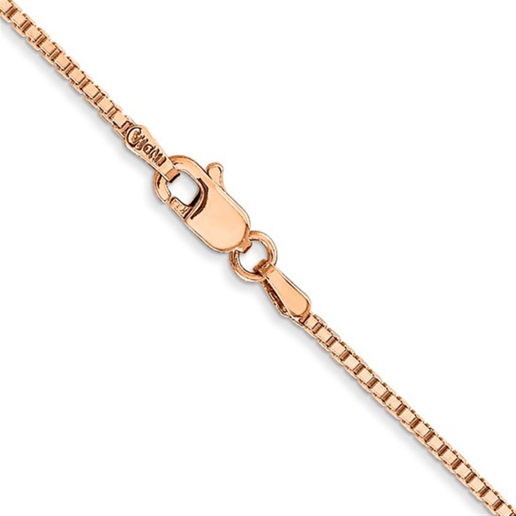Box Link Chain 14 KT Rose 1.3 MM Wide 18' In Length