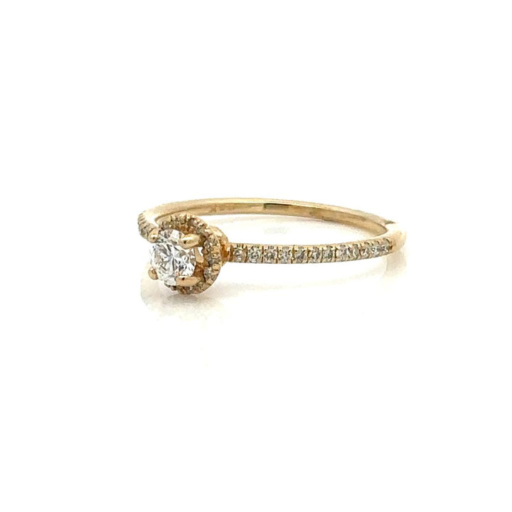 Halo Style Diamond Engagement Ring14 KT Yellow