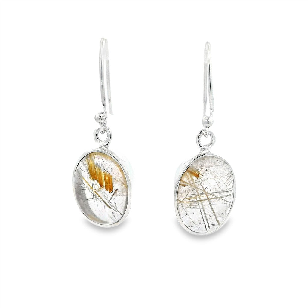Dangle Earrings Silver Colored Stones
