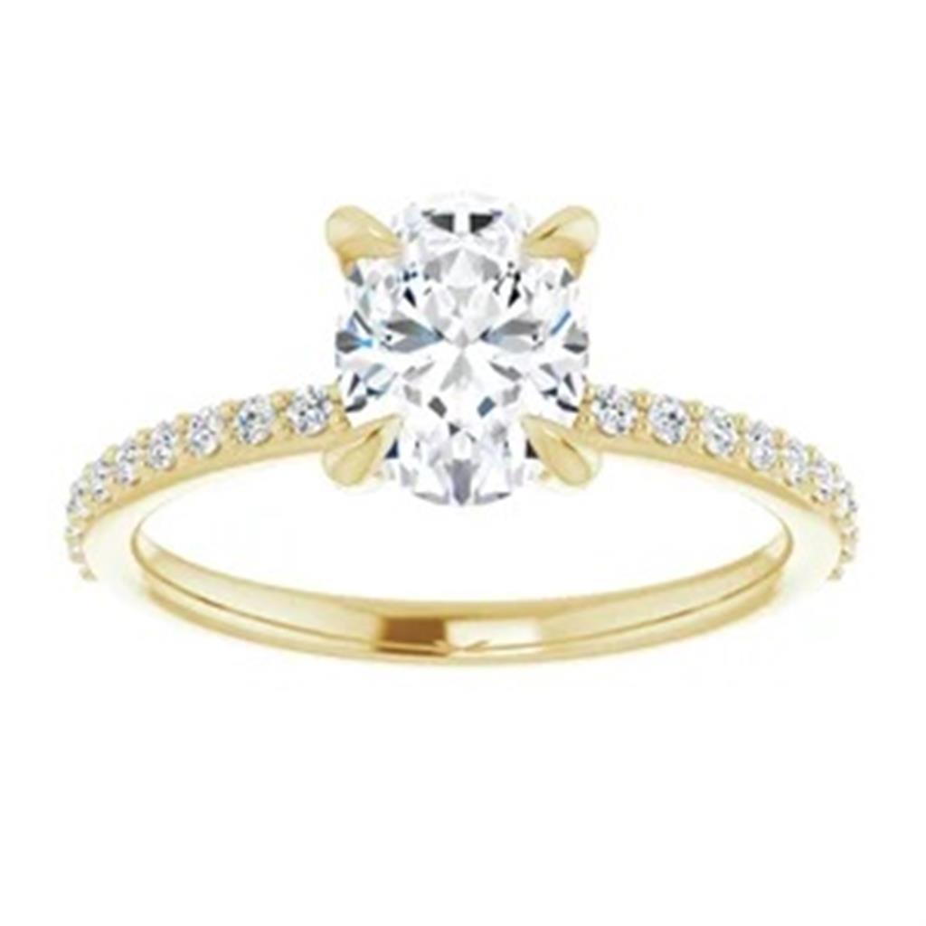 Solitare Accent Style Diamond Engagement Ring Alloy White 
(Center Stone Not Included)