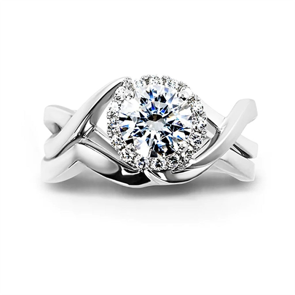 Halo Style Diamond Engagement Ring 14 Karat Gold White 
(Center Stone Not Included)