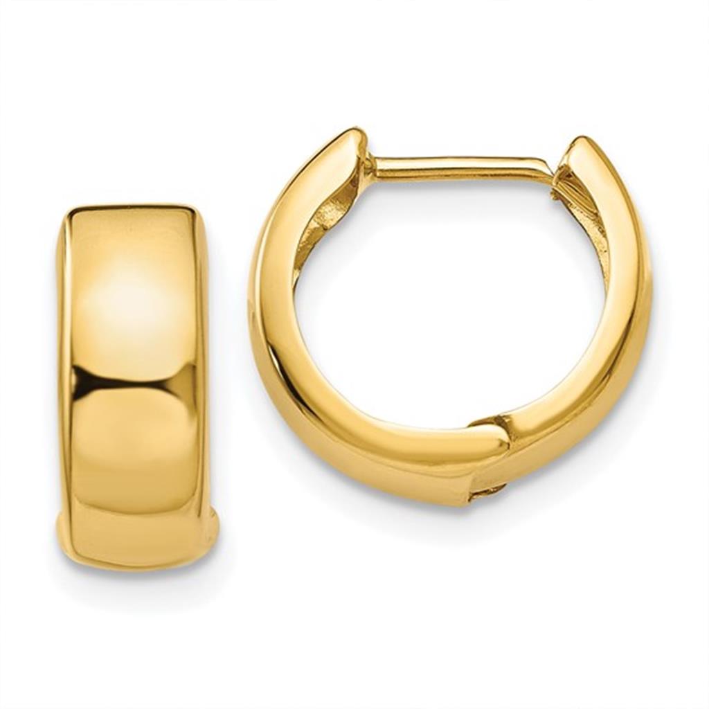Huggie Hoop Precious Metal Earrings 12 mm Diamiter 5mm Thick 14 KT Yellow