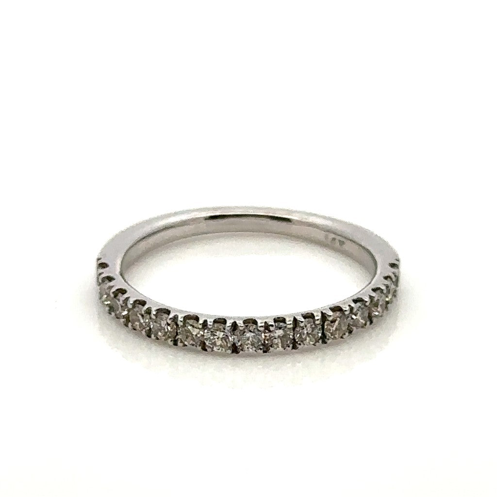 1/2 Anniversary Style Diamond Wedding Band 14 Karat Gold White with Diamond size 6