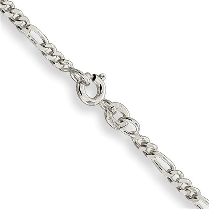 White Sterling Silver 2.5 MM Figaro Chain 24" Long