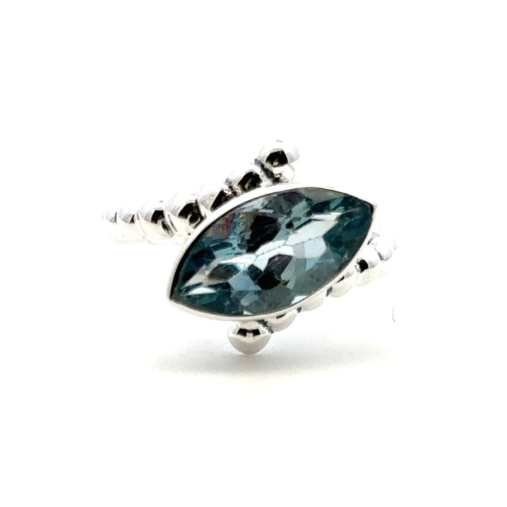 Solitare Style Rings Silver with Stones Sterling Silver White with Topaz size 7