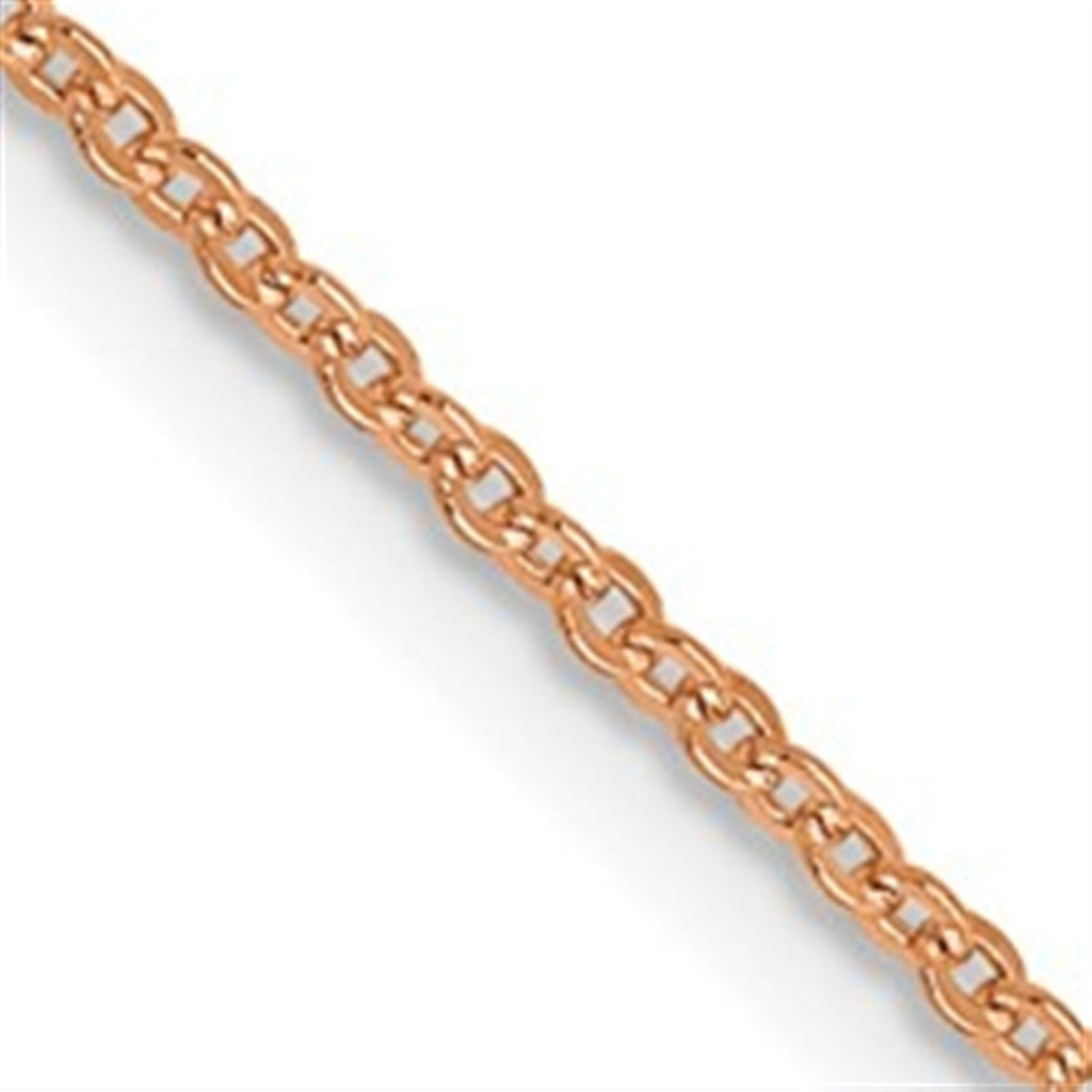 Cable Link Chain 14 Karat Gold Rose 1.1 MM Wide 16' In Length