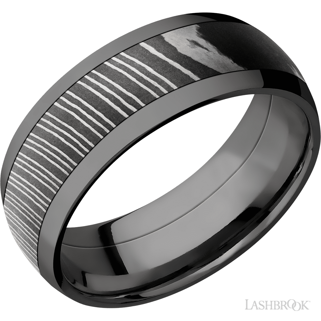 Black Zirconium Alternative Metal Ring 8mm wide Size 10