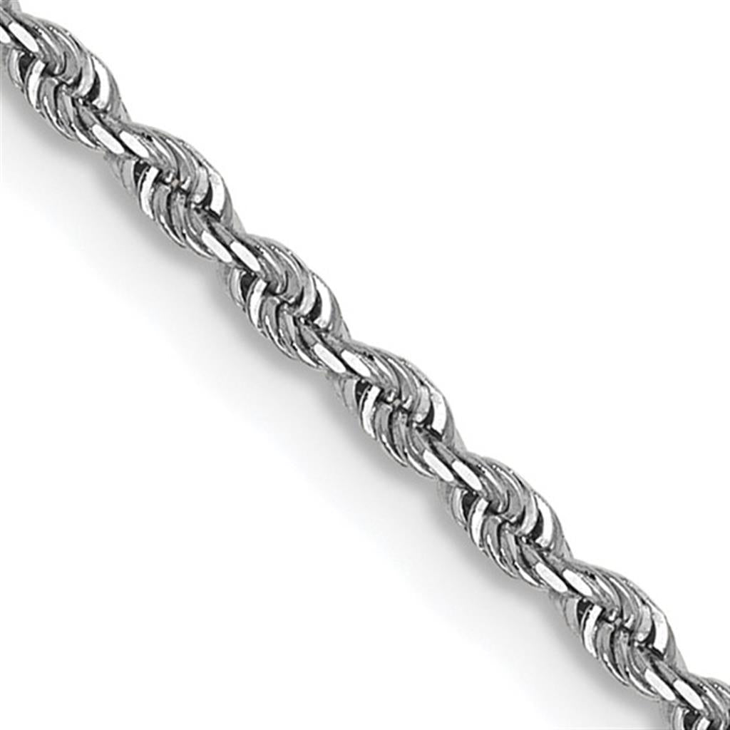 Rope Link Chain 14 KT White 1.3 MM Wide 20' In Length