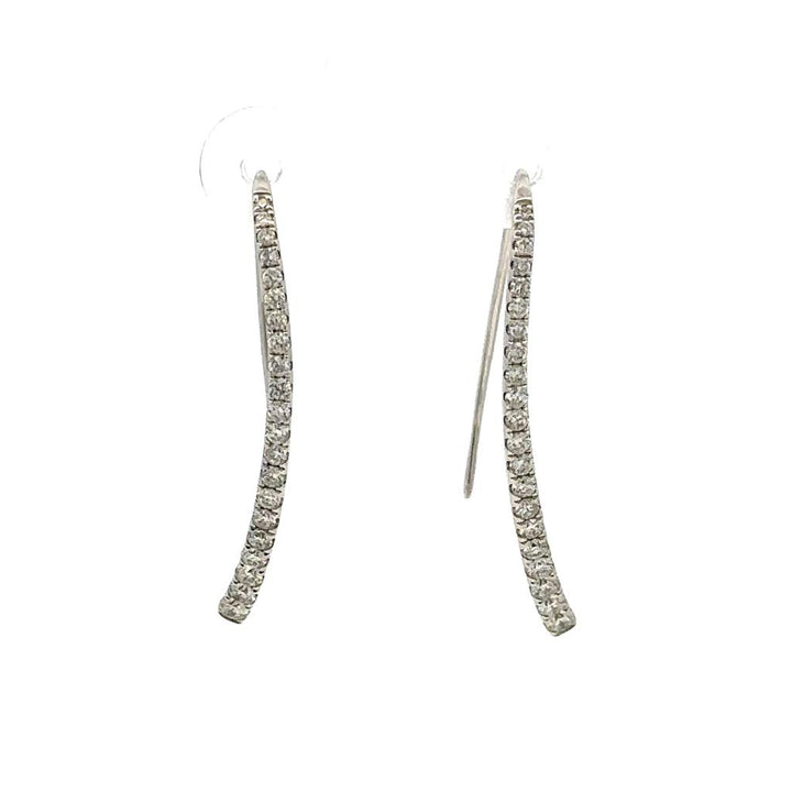 Diamonds Dangle Drop Earrings 18 Karat Gold White 0.70 Carat Total Weight