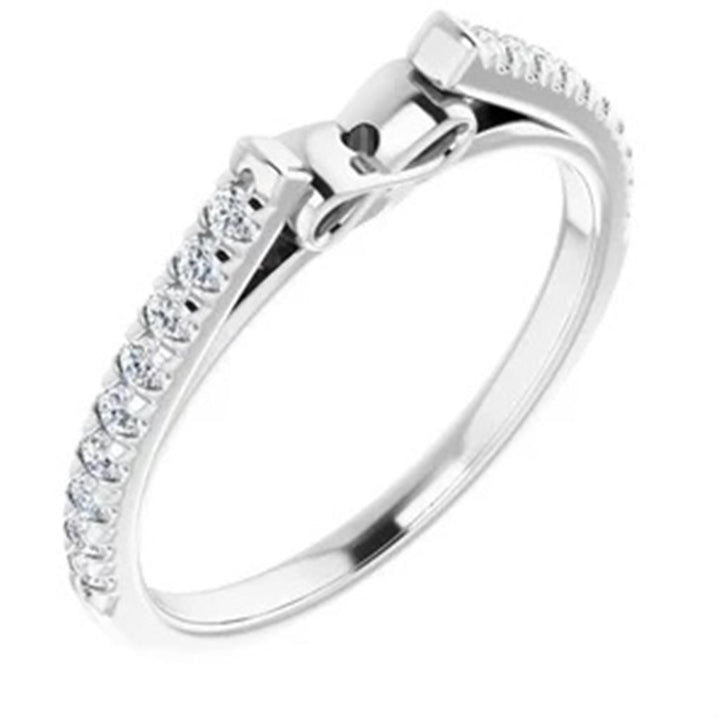 Solitare Accent Style Diamond Engagement Ring 14 Karat Gold White 
(Center Stone Not Included)