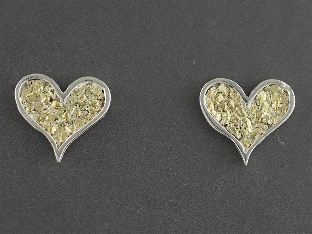 Sterling Silver Earrings Accented with Alaskan Gold Nuggets