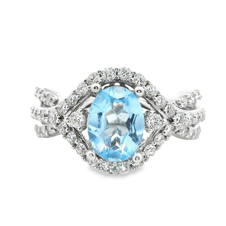 Bypass Style Diamond Engagement Ring 14 Karat Gold White 
(Center Stone Not Included)