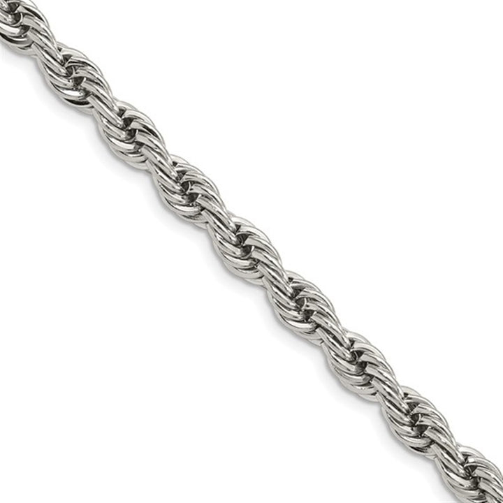 White Stainless Steel 6 MM Rope Chain 24" Long