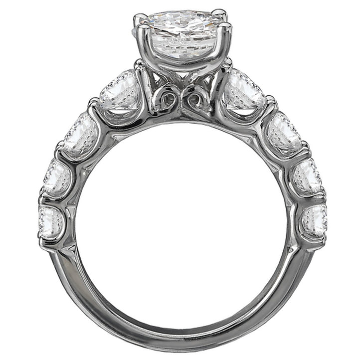 Solitare Accent Style Diamond Engagement Ring Sterling Silver White 
(Center Stone Not Included)